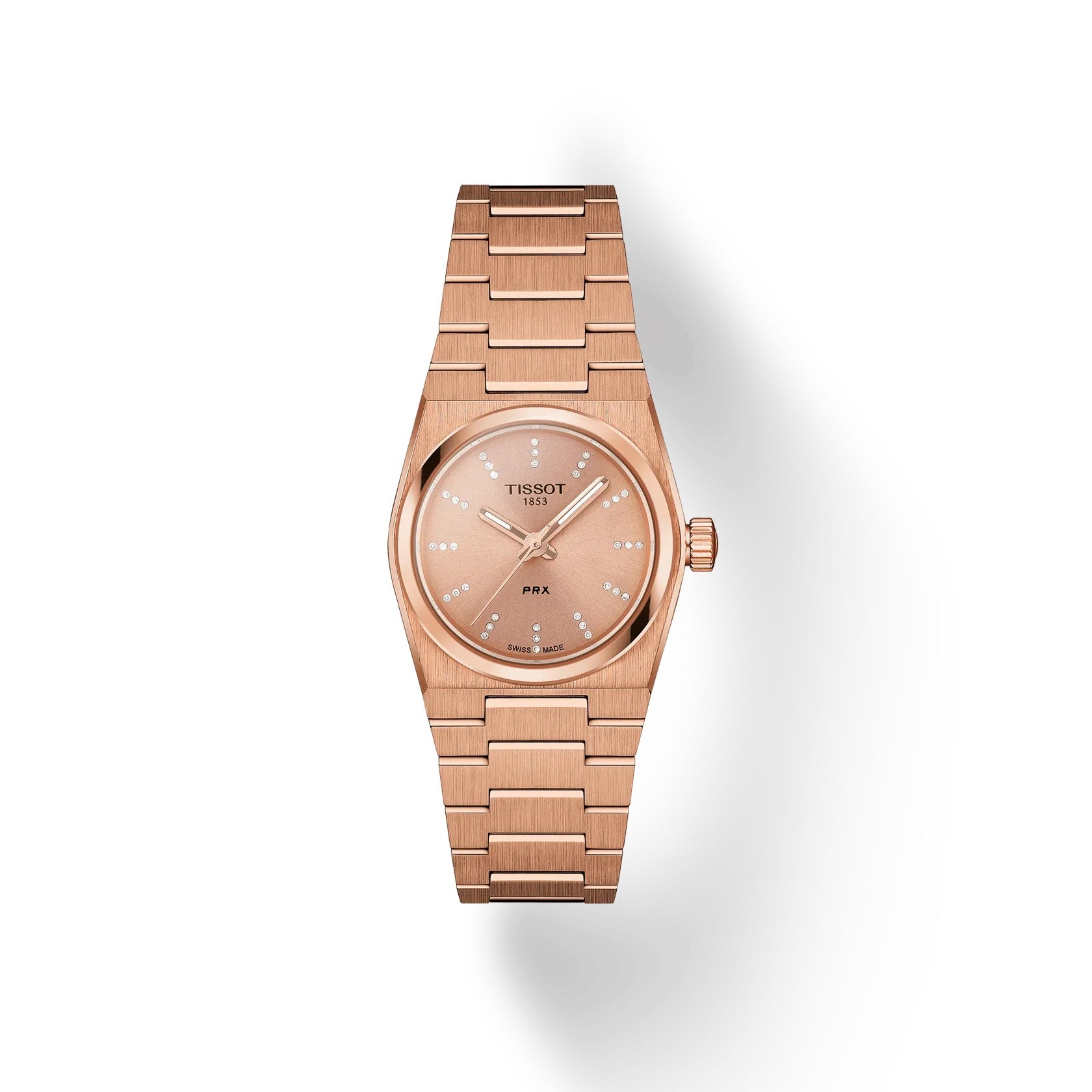 Tissot PRX ローズゴールド　自動巻き時計 PRX 25 MM Diamond quartz Rose Gold PVD – Trifecta