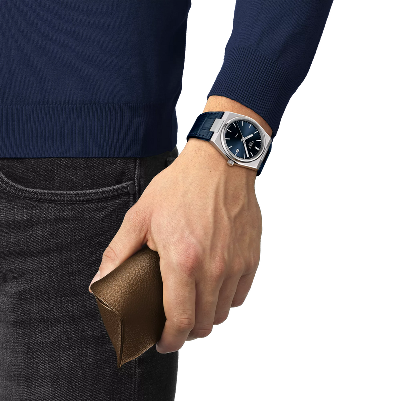 PRX 40 mm Quartz Blue on Leather Strap *