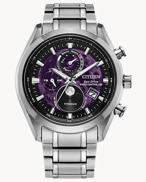 ☆tsuki☆　0709 Tsuki-yomi A-T ATOMIC TIMEKEEPING / SUPER TITANIUM™ Purple – Trifecta