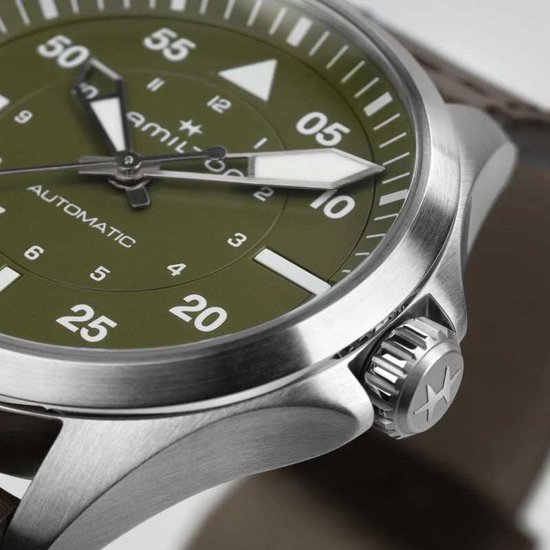 Khaki Aviation Pilot Auto 39 mm olive green