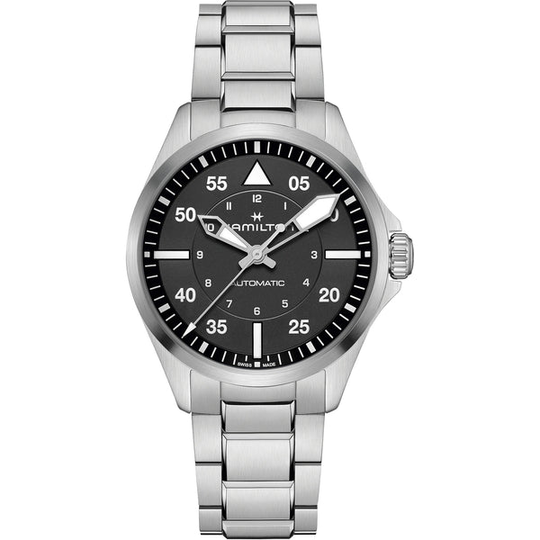 Khaki Aviation Pilot Auto 39 mm black