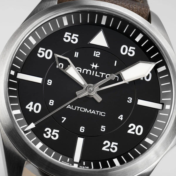 Khaki Aviation Pilot Auto 39 mm black