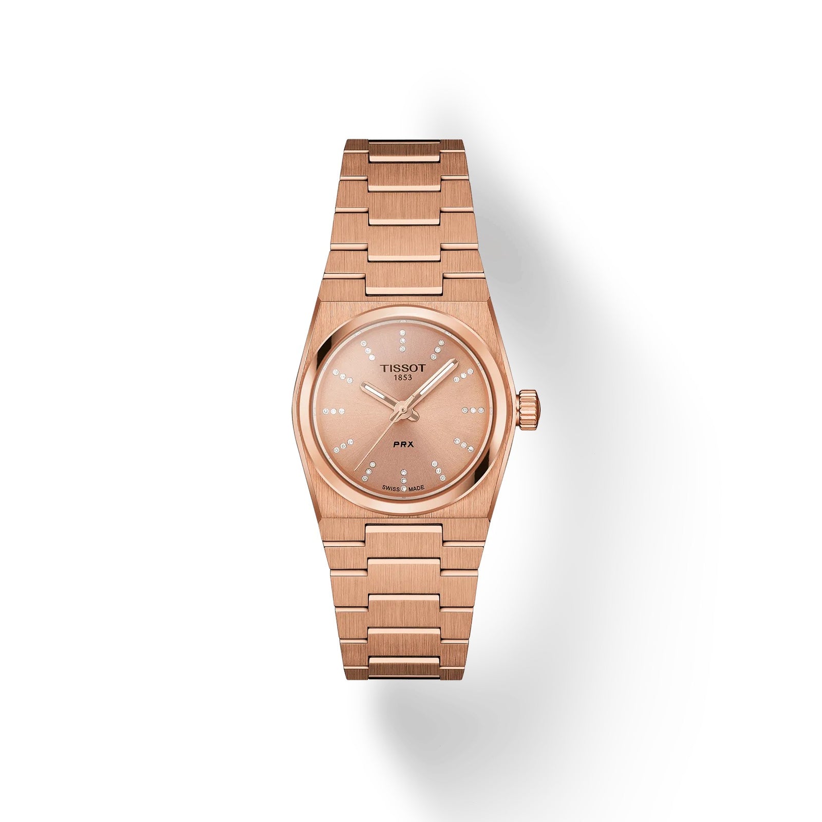 Tissot PRX ローズゴールド　自動巻き時計 PRX 25 MM Diamond quartz Rose Gold PVD – Trifecta