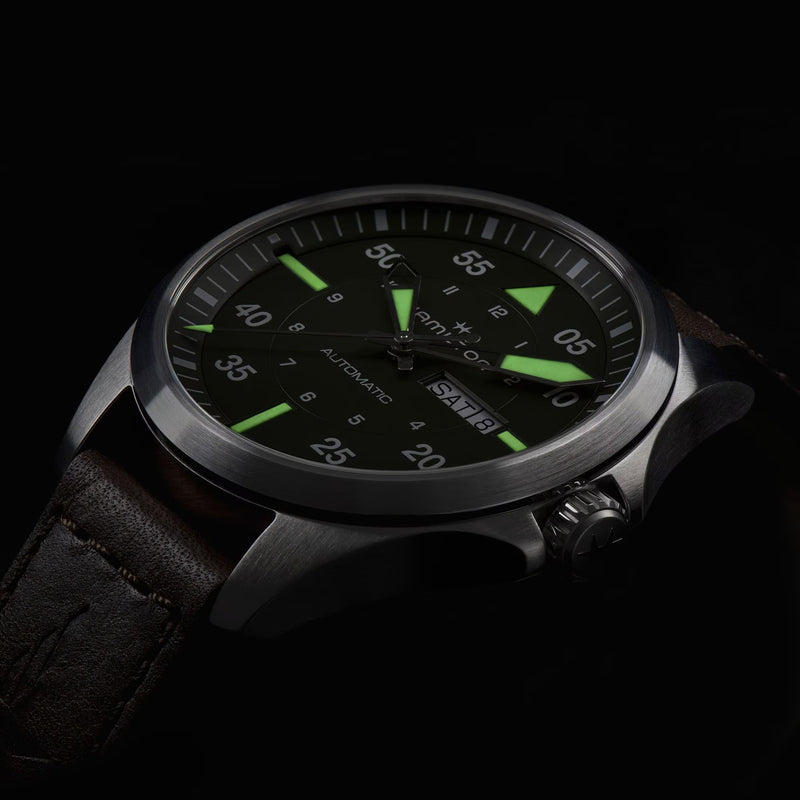 KHAKI AVIATION PILOT DAY DATE AUTO 42 mm