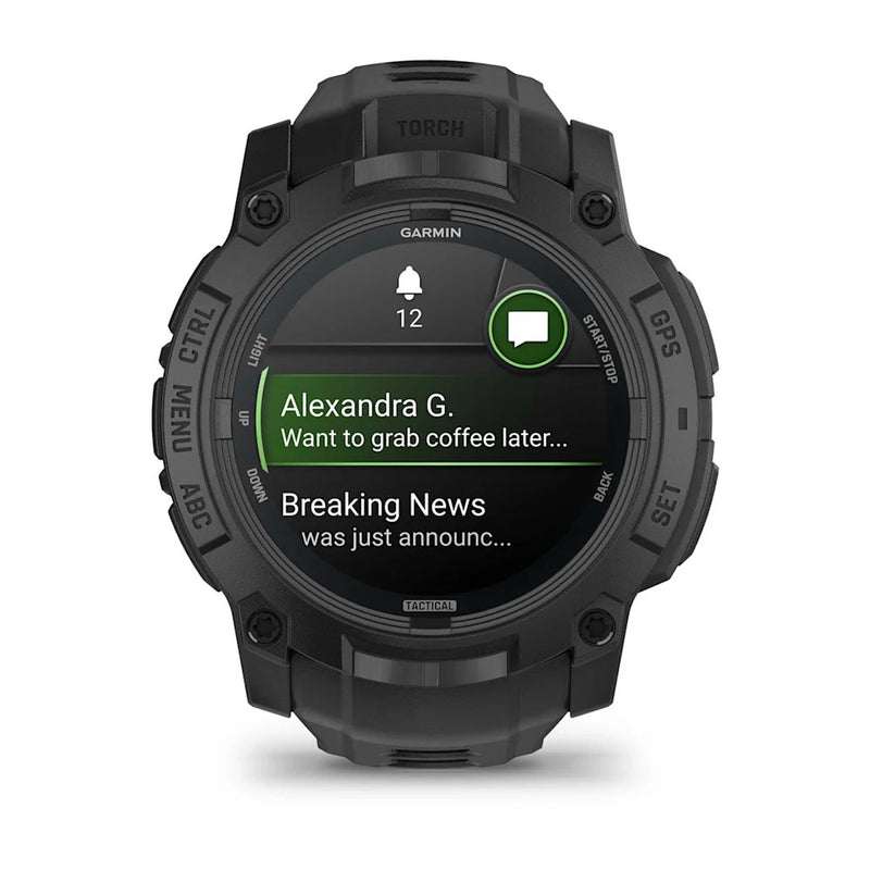 Instinct® 3 – 50 mm, AMOLED, Tactical Edition Black with Black Band