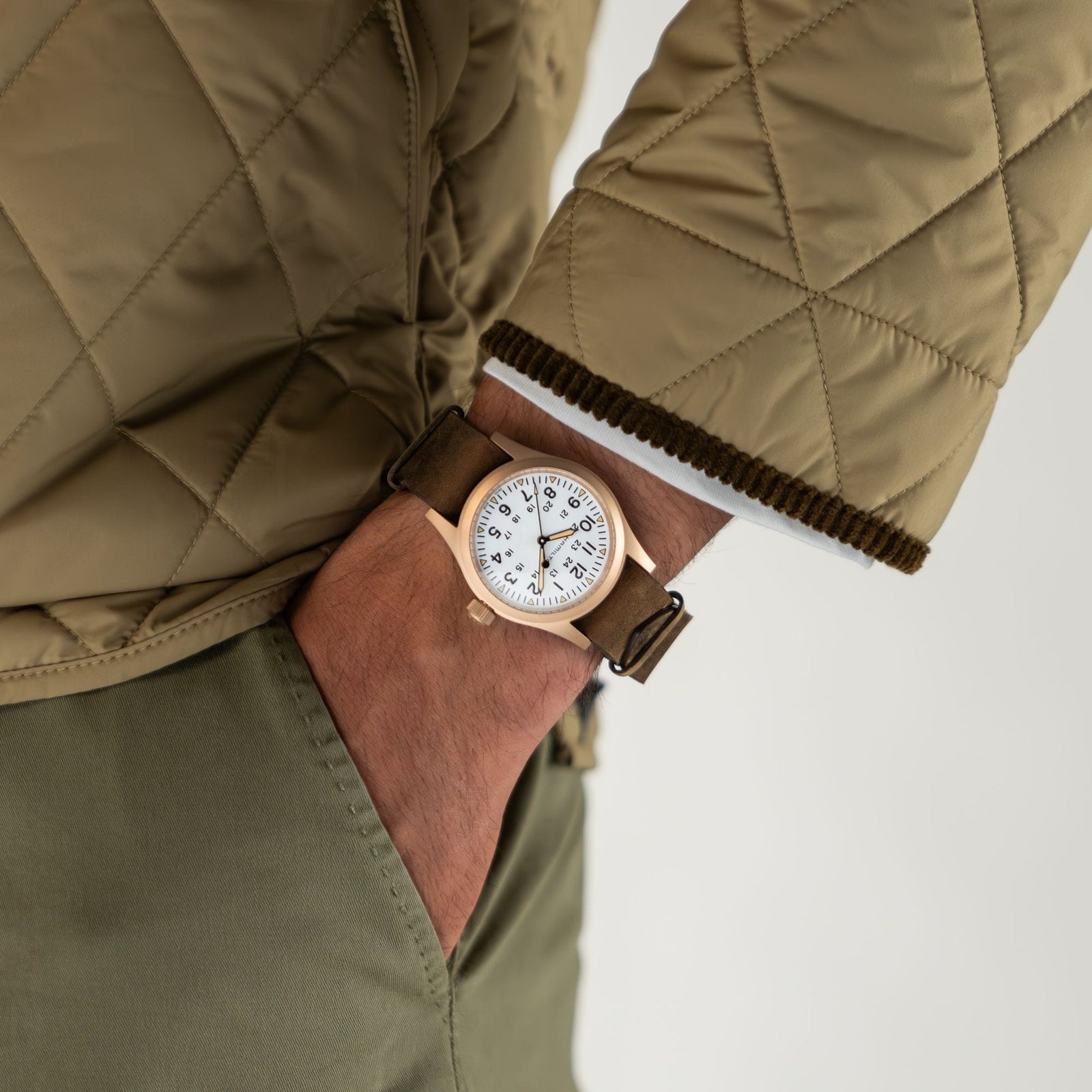 Khaki Field Mechanical Bronze White 38 mm – Trifecta