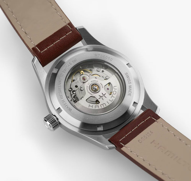 Khaki Field Auto 42 mm Blue on Brown Strap