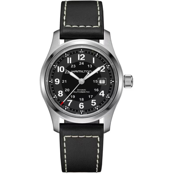 Khaki Field Auto 42 mm Black on Black Strap