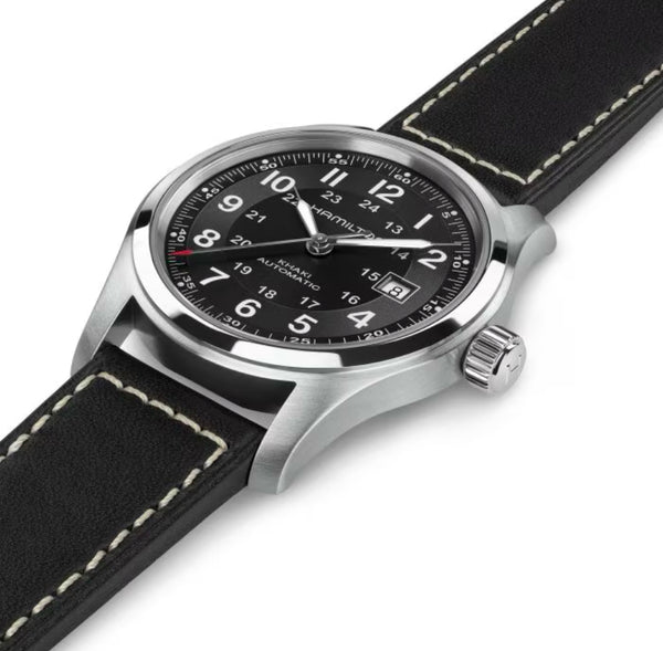 Khaki Field Auto 42 mm Black on Black Strap