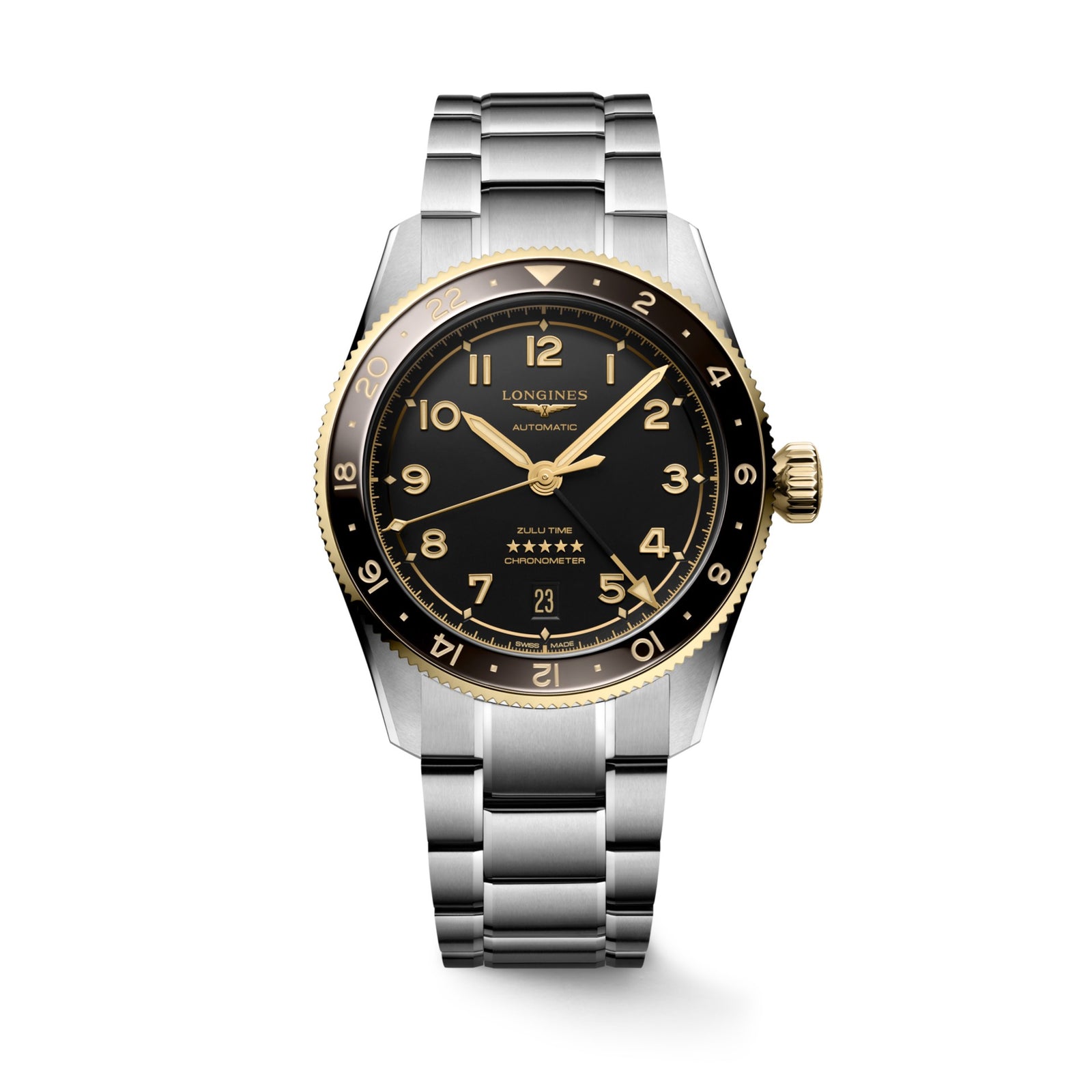 SPIRIT ZULU TIME GMT 39 MM Anthracite on Bracelet 18K – Trifecta