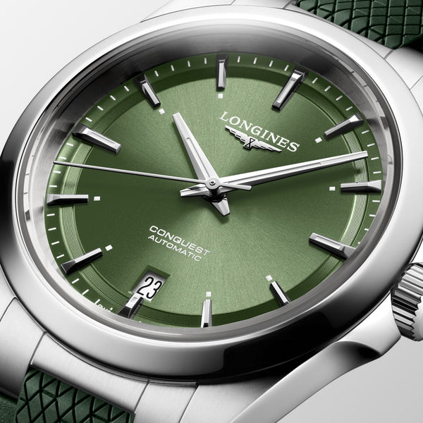 Conquest Auto Green 38 mm Rubber Strap