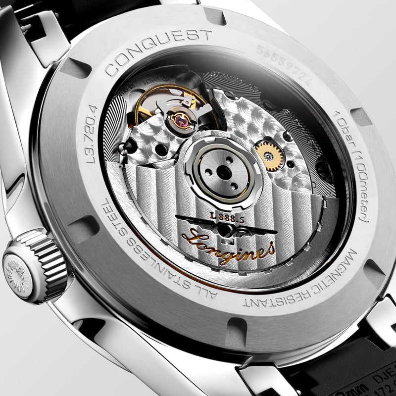 Conquest Auto Black 38 mm Rubber Strap