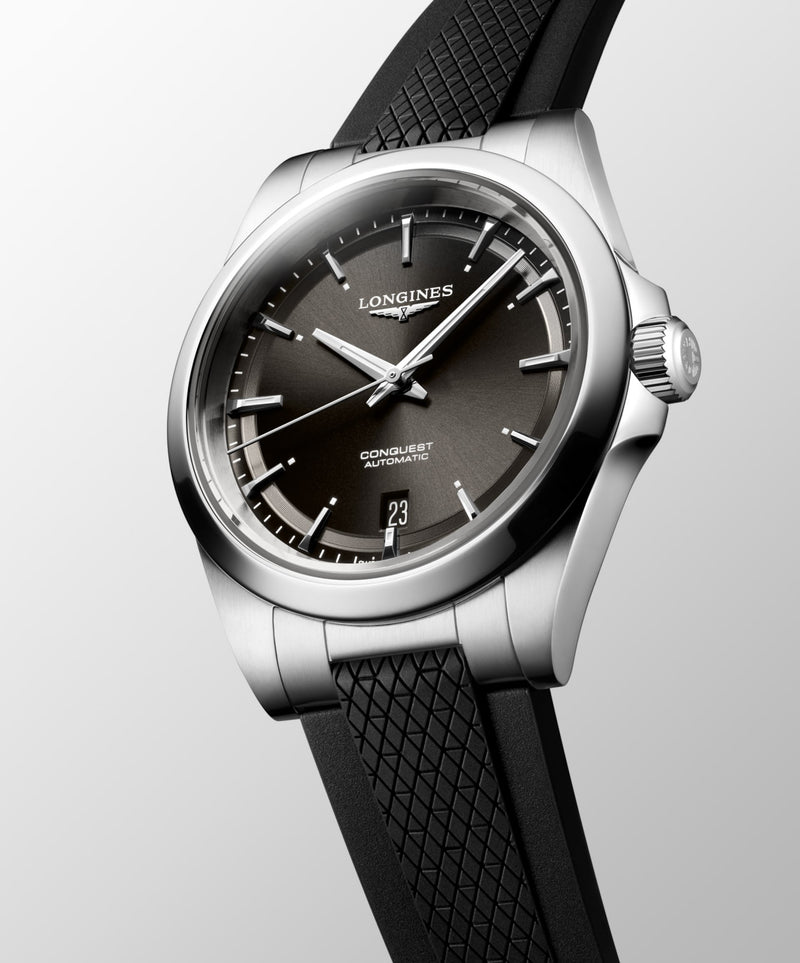 Conquest Auto Black 38 mm Rubber Strap
