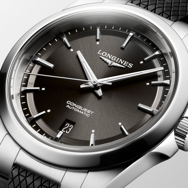 Conquest Auto Black 38 mm Rubber Strap
