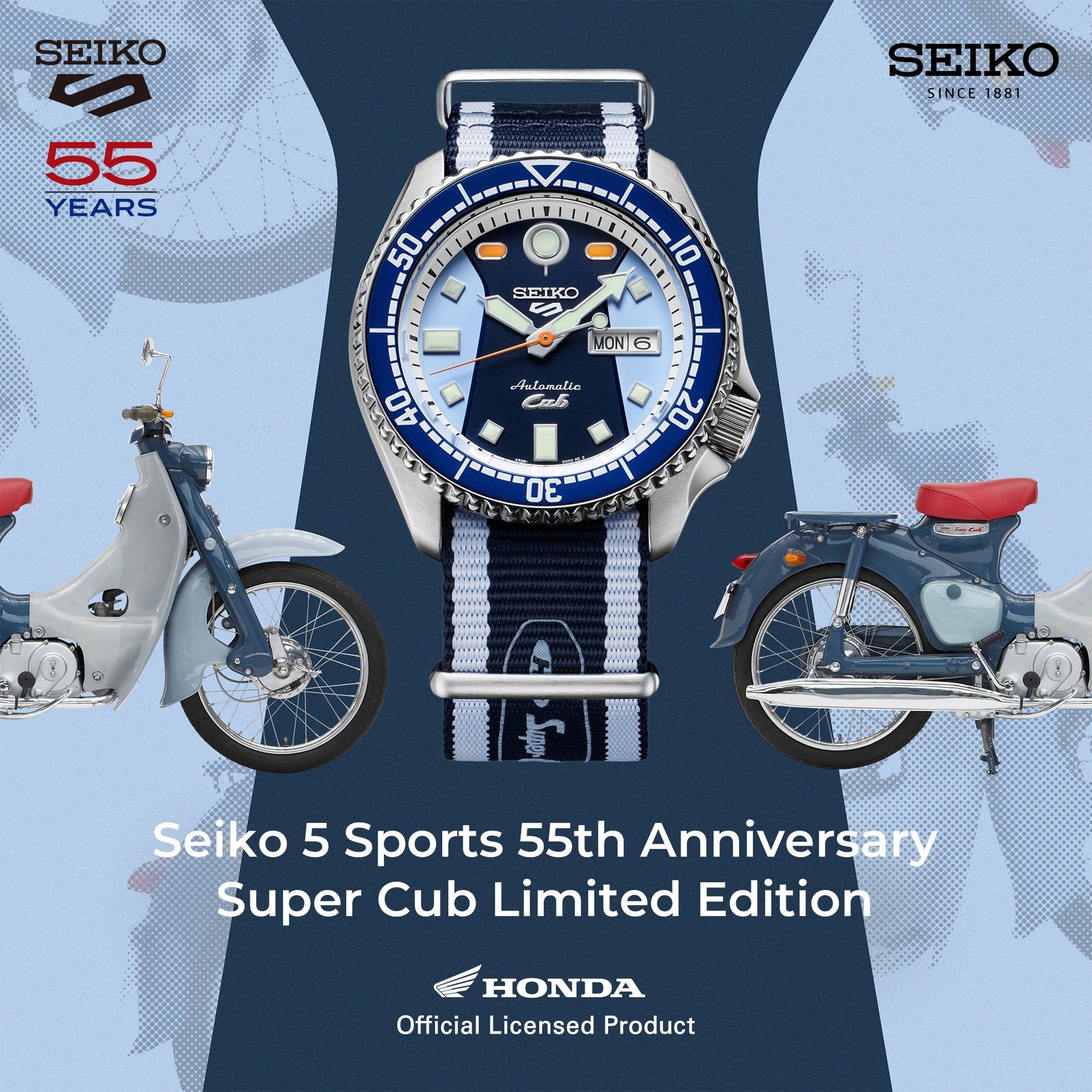 t*3様 【SEIKO】HONDA Super Cub・海外限定モデル【SRPJ New Seiko 5 Sports Honda Cub Limited Edition Men's Watch SRPJ75
