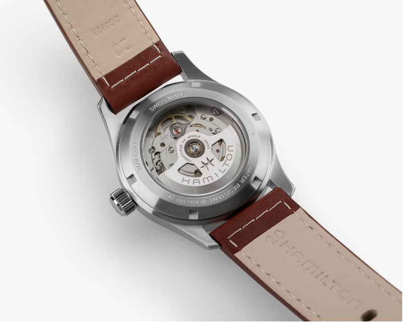 Khaki Field Auto 38 mm Black on Brown Strap