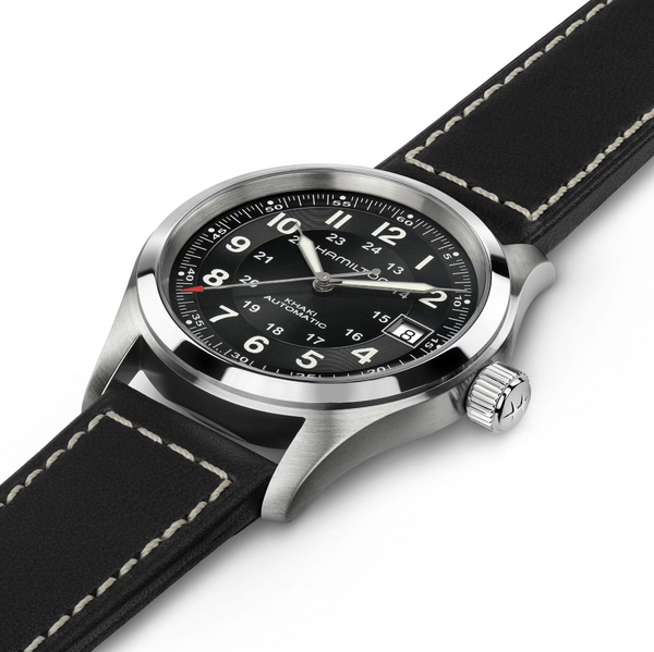 Khaki Field Auto 38 MM Black on Black Strap