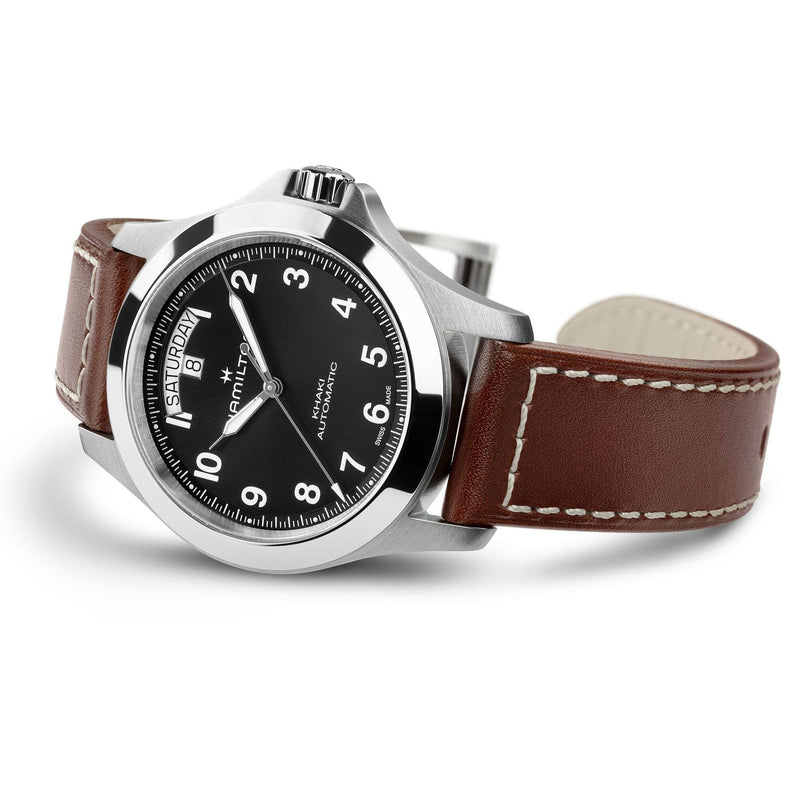 Khaki Field King Day-Date 40mm – Black on Leather Strap * – Trifecta