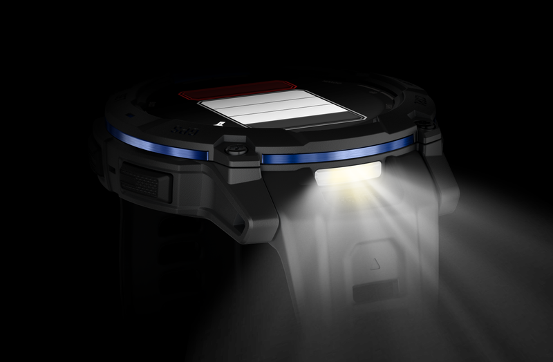 Instinct® 3 – 50 mm, AMOLED, Black with Black/Bolt Blue Band Limited Edition