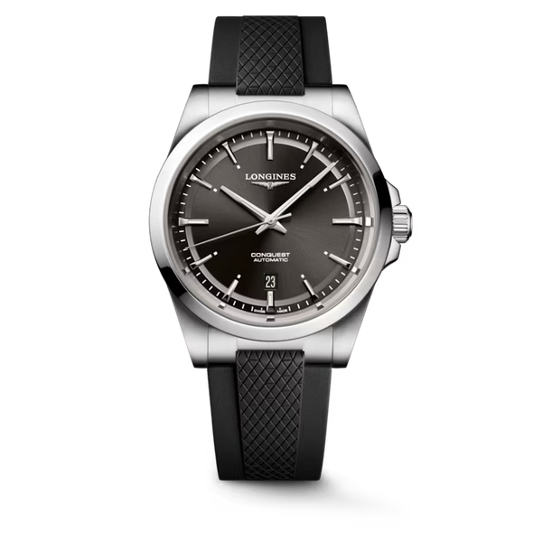 Conquest Auto Black 41 mm Rubber Strap